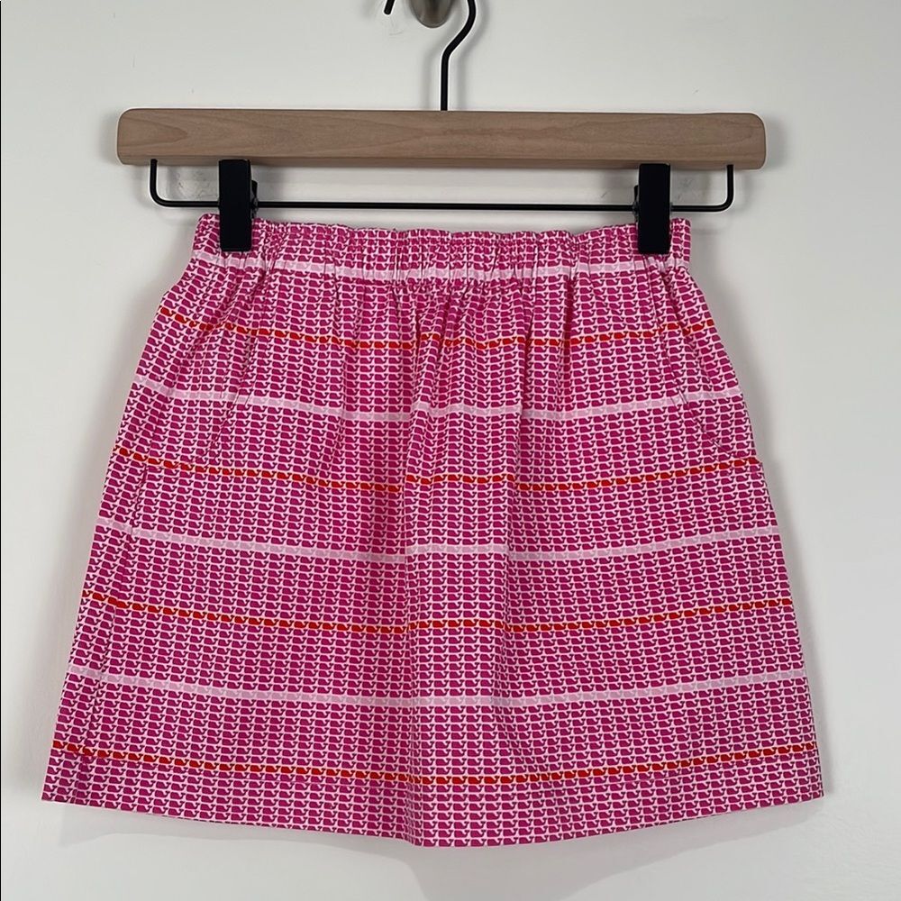 Vineyard Vines Girl’s 5/6 Skirt Pockets Pink Whales Elastic Waist Cotton Coastal